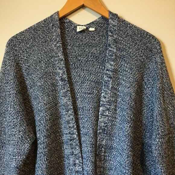 100% Cotton GAP Blue & White Heavy Knit Open Cardigan - Picture 4 of 16